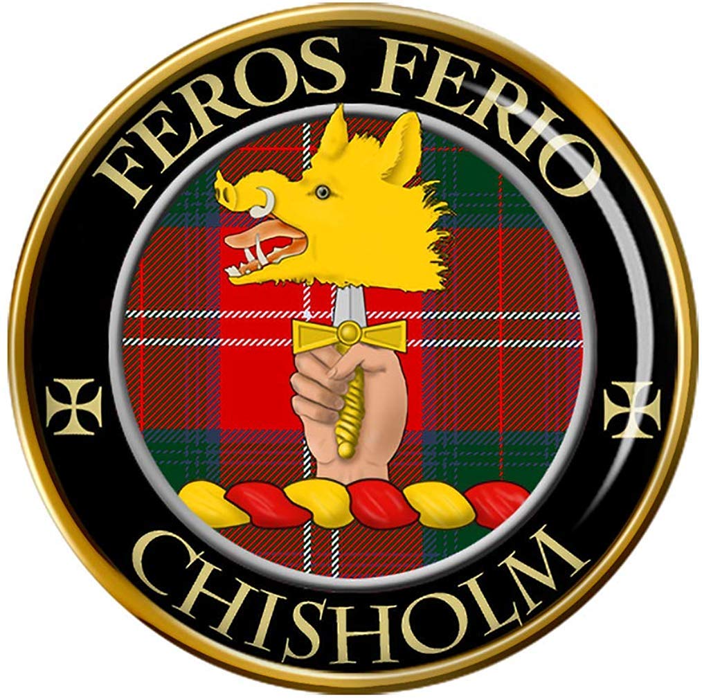 Family-Crests.com Men's Gold Chisholm Scottish Clan Pin Badge