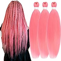 Vista 34 de Cabello trenzado de jengibre preestirado, 6 paquetes de 24 pulgadas, cabello sintético preestirado, trenzas naturales de fácil torsión, ajuste