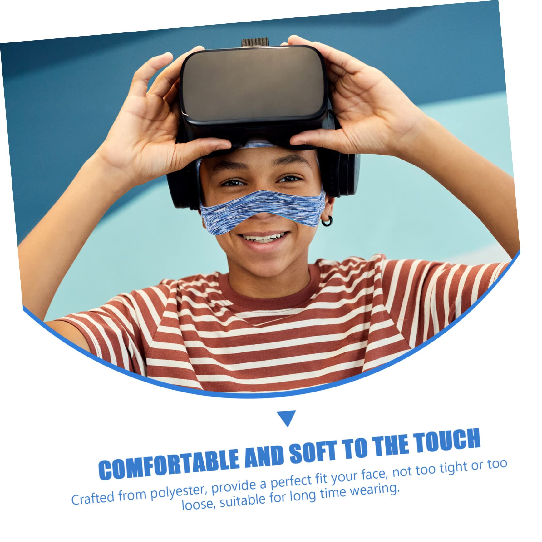 DOITOOL 5 Piezas Gafas de Realidad Virtual Realidad Virtual Ajustable Cubierta de la máscara Banda para el Sudor para Auriculares VR Banda de Sudor Transpirable VR Relleno Ocular VR Ojos