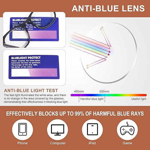 Miniatura 5 de OuShiun Lentes de lectura fotocromáticos progresivos multienfoque con bloqueo de luz azul para computadora para mujer