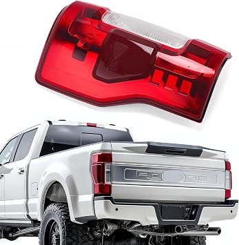Halogen Type Outer Tail Light Lamp Assembly Compatible with Ford F250 F350 F450 F550 XLT Lariat 2017 2018 2019 KC3Z13405C Module NOT Included With Blind Spot,Left Driver Side