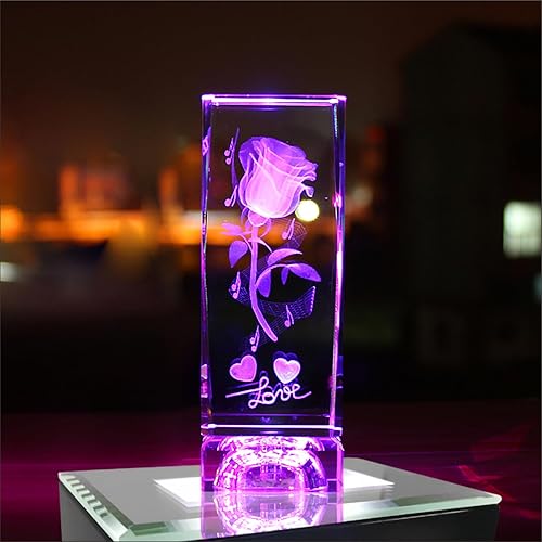 Miniatura 2 de FANZI Base de exhibición de luz rectangular LED para cristales Soporte de exhibición de luz de arte de cristal Lámpara de adorno de luces LED 3D