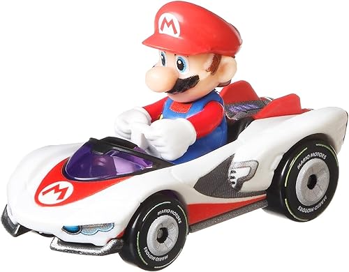 Hot Wheels Mario Kart Mario con P-Wing Racer, GJH62