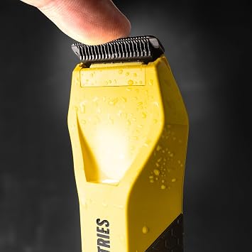 TOOLETRIES The Shearer Groin Trimmer & Body Groomer with Accessories Set, Mens Waterproof Pubic Hair & Ball Trimmer, Rechargeable Wet/Dry Electric Shaver for Chest, Legs & Sensitive Areas - Yellow