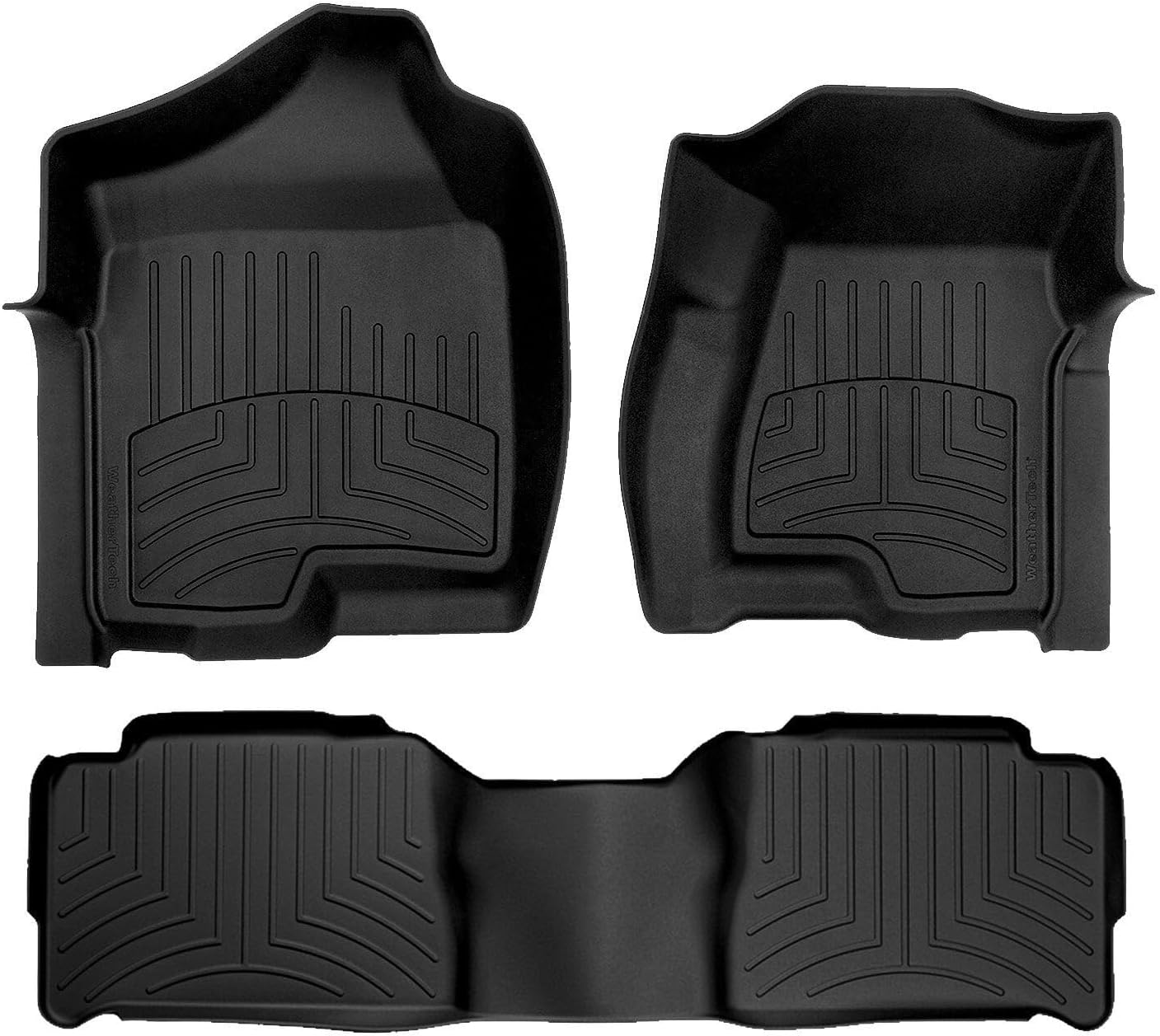 WeatherTech FloorLiner HP Custom Fit Floor Mats for Cadillac Escalade, Tahoe, Yukon - 1st & 2nd Row (44003-1-2IM), Black