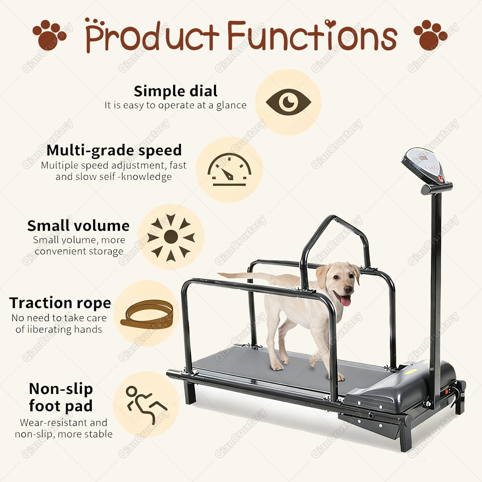 Máquina de Entrenamiento para Perros con Pantalla LCD, Cinta de Correr para Uso Doméstico, Funcionamiento Silencioso, Capacidad Máxima 175 lbs, para Mascotas Activas