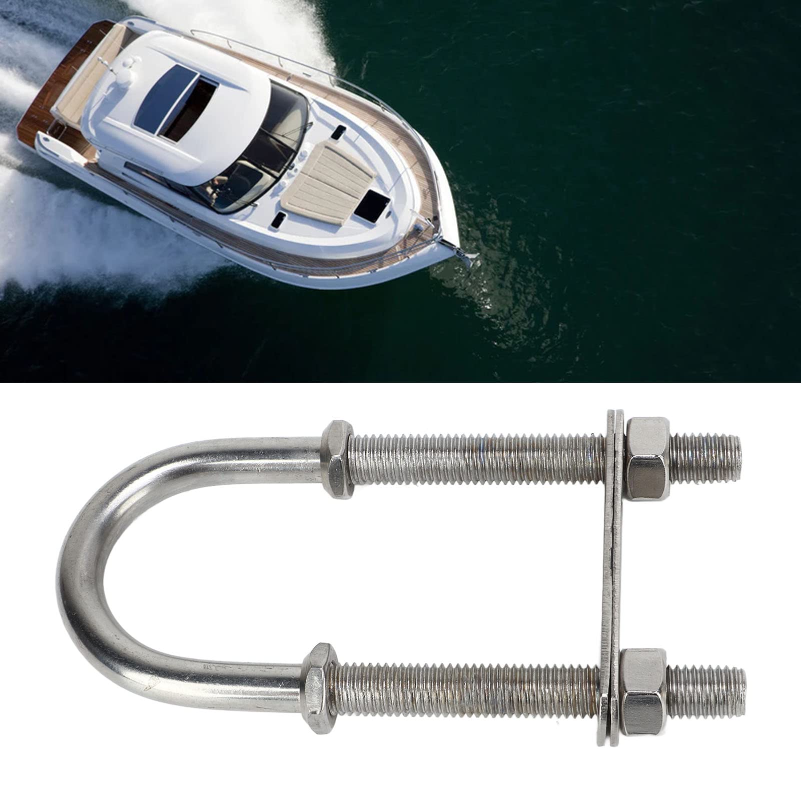 Leapiture Marine Stainless Steel U Bolt Boat Screw U Bolt with Nut Yacht Hardware Accessories (M12)