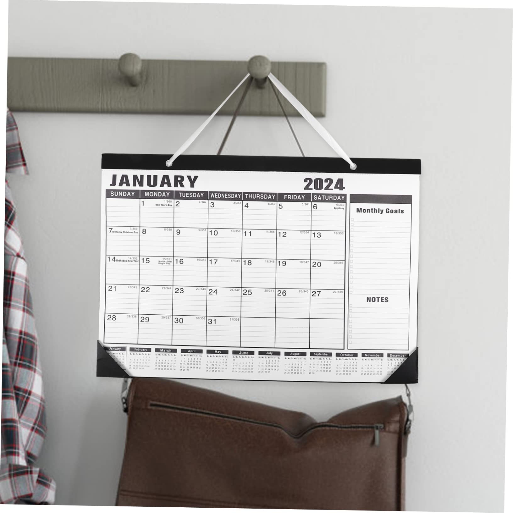 VILLCASE 4 Pezzi Calendario Mensile Inglese Conto Alla Rovescia Per Ufficio Domestico Con Robusto Spazio Per Appendere Alla Parete E Scrivere