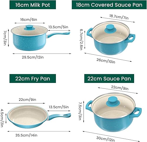 Miniatura 2 de Juego de utensilios de cocina antiadherentes, cacerola, plato wok, utensilios de cocina, ollas y sartenes, artículo de regalo de cocina para el