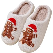 Women's Men's Christmas Slippers Plush Pattern Slippers Fuzzy Warm Comfy Winter Indoor Outdoor House Shoes