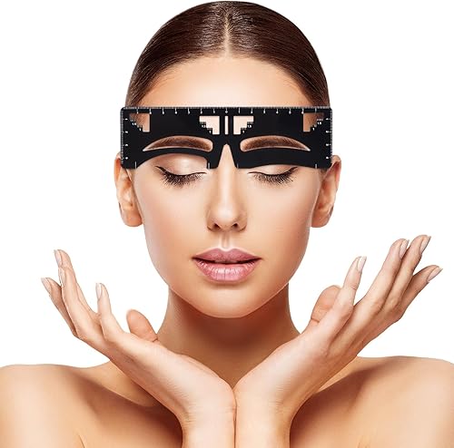 Miniatura 8 de POPETPOP Diseñador de cejas regla de mapeo de cejas Plantillas de regla de cejas Plantilla de modelado de cejas Regla de guía de cejas pinza de