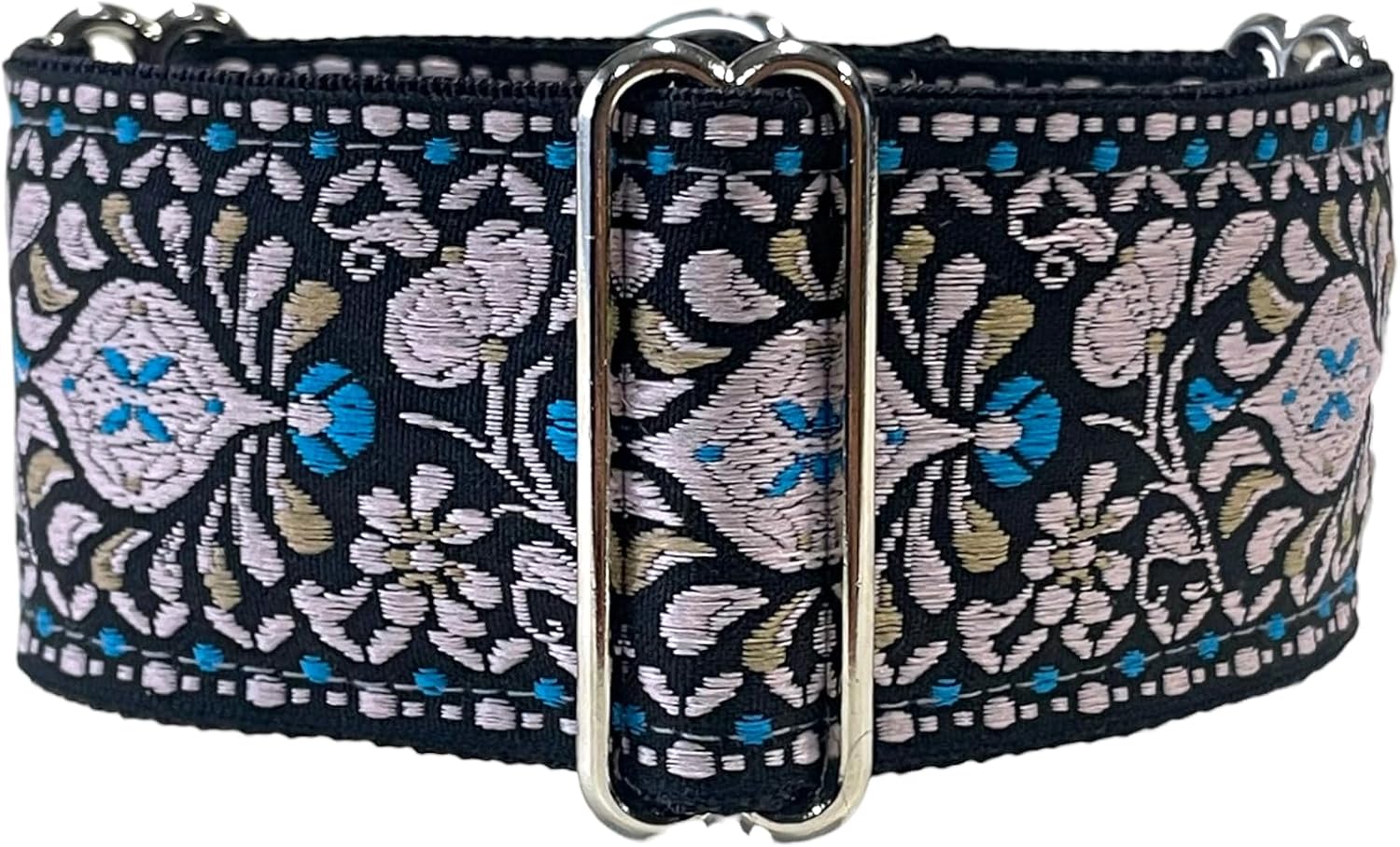 Martingale Dog Collar and Leash Set for Greyhound Saluki Whippet and Other Breeds with Similar Neck 2" Wide (M 11”-14” and Leash Set)