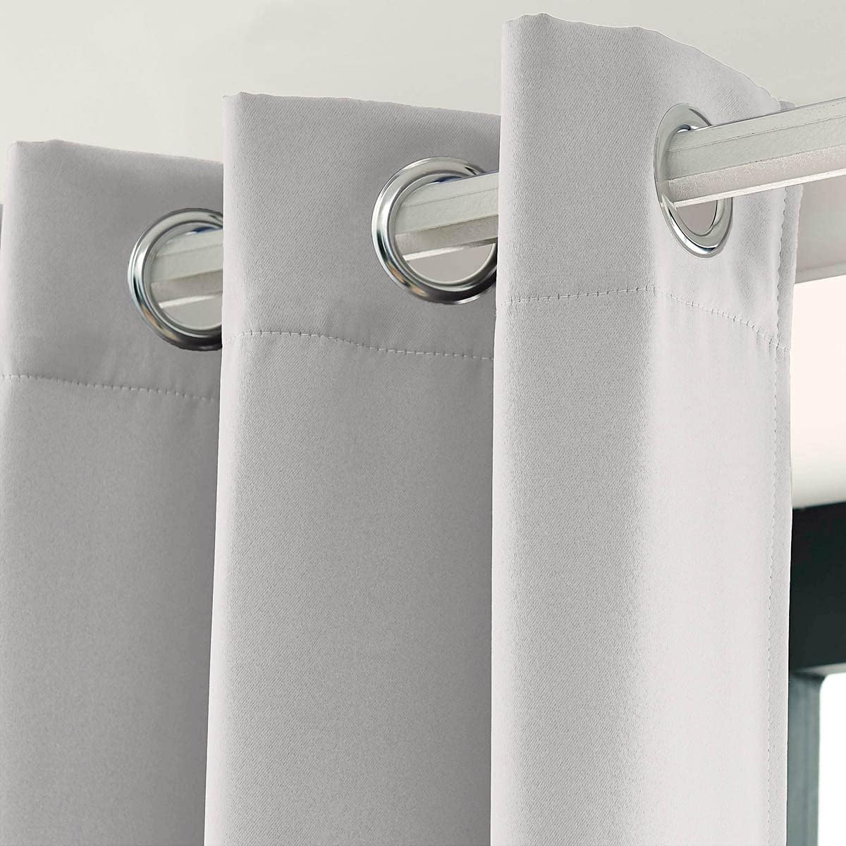 LA PALMA Thermal Insulated Blackout Darkening Grommet Living Room Curtains Window Drapes for Bedroom Pack of 2 Panels