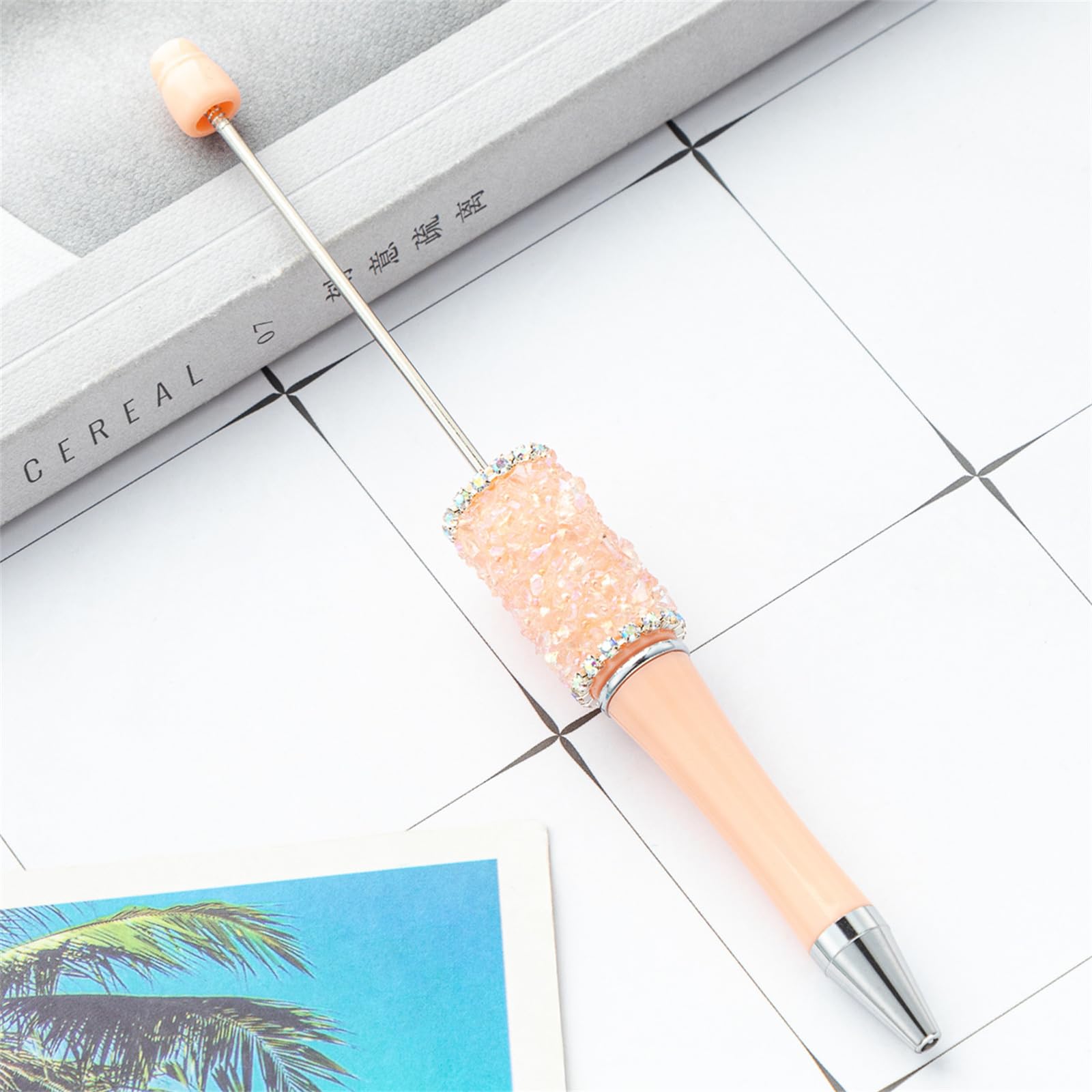 Beadable Ballpoint Pen Retractable Ballpoint Pen Rhinestones Beadable Pen for Student Boy Girl Reward Birthday — view 5