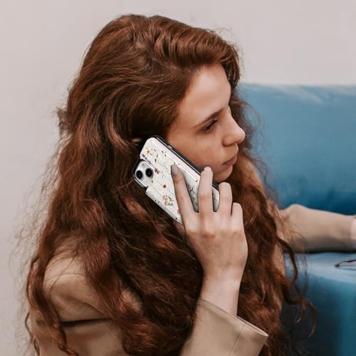 Miniatura 281 de UEEBAI Funda tipo cartera para iPhone 15 Pro Max con tarjetero, cubierta de cuero PU con soporte, bloqueo RFID, doble cierre magnético, relieve de