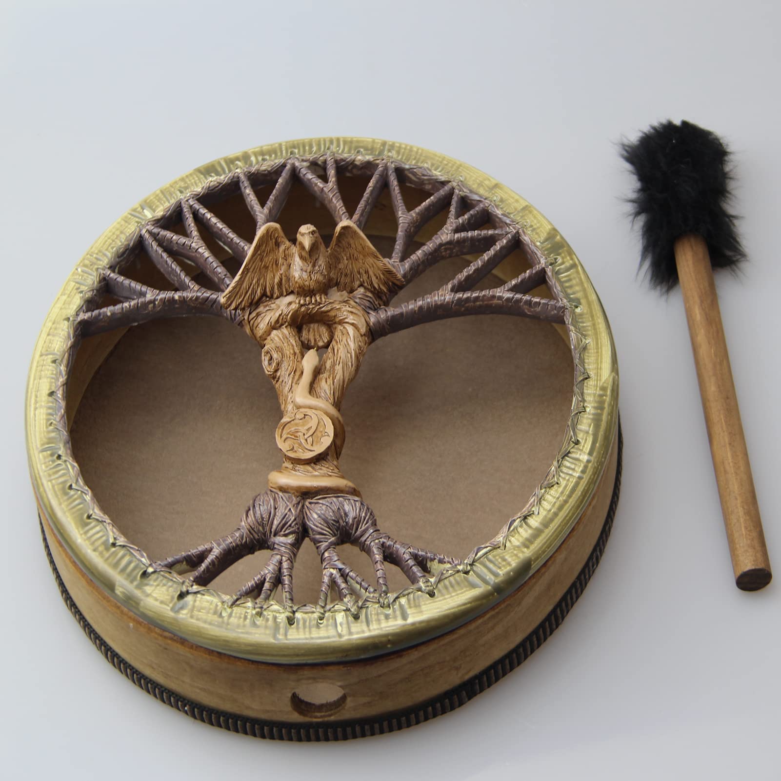 Albero Della Vita Siberiano Per Adulti Tamburo Sciamano,Bodhran Multifunzionale Musica Drum (YS-001)