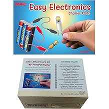 ProTechTrader Make easy electronics kit bundle - includes paperback handbook by charles platt and electronic components pack