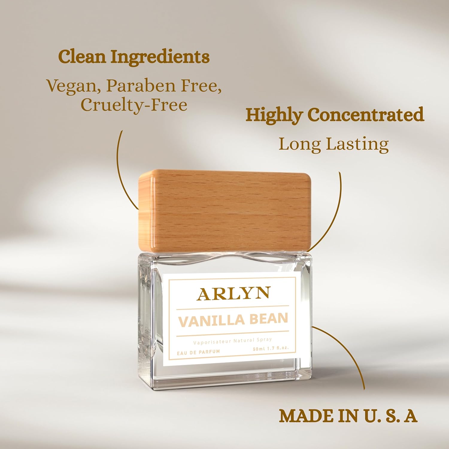 ARLYN Vanilla Bean Eau De Parfum Inspired by Y.s.L Bla.ck Op.iu.m, Long-Lasting Perfume for Women, Vegan & Eco-Conscious with Clean Ingredients, Coffee, Vanilla, Jasmine, Orange - 50ml / 1.7 oz