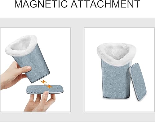 Miniatura 194 de Fintie Soporte para anteojos forrado de felpa con base magnética, estuche de cuero vegano prémium para lentes