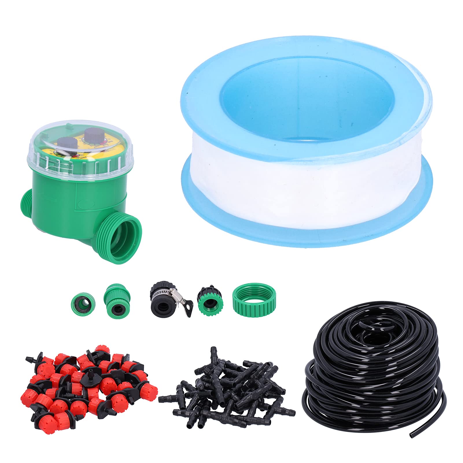 de Riego por Goteo de 25 M, Temporizador de Agua Automático Eficiente para el Cuidado de Plantas de Jardín con Goteros Ajustables de PVC
