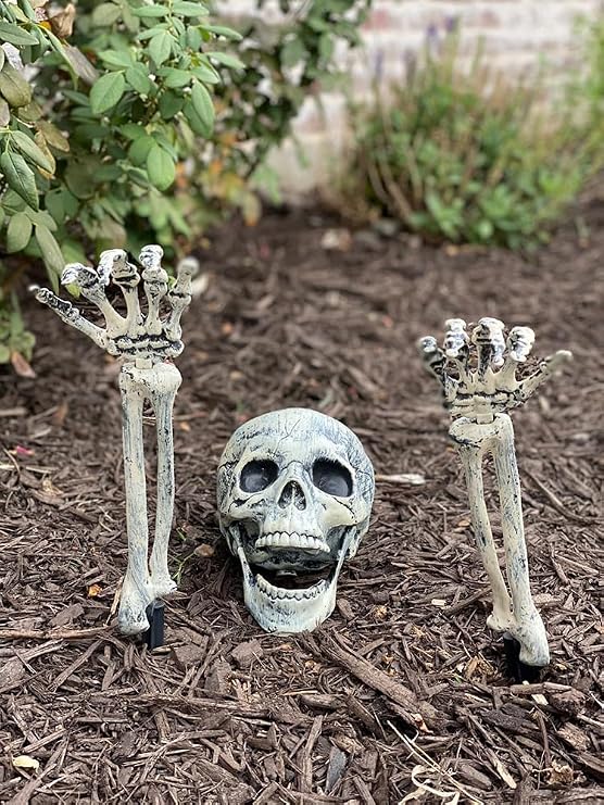 Realistic Skeleton Stakes Halloween Decorations for Lawn Stakes Garden Halloween Skeleton Decoration