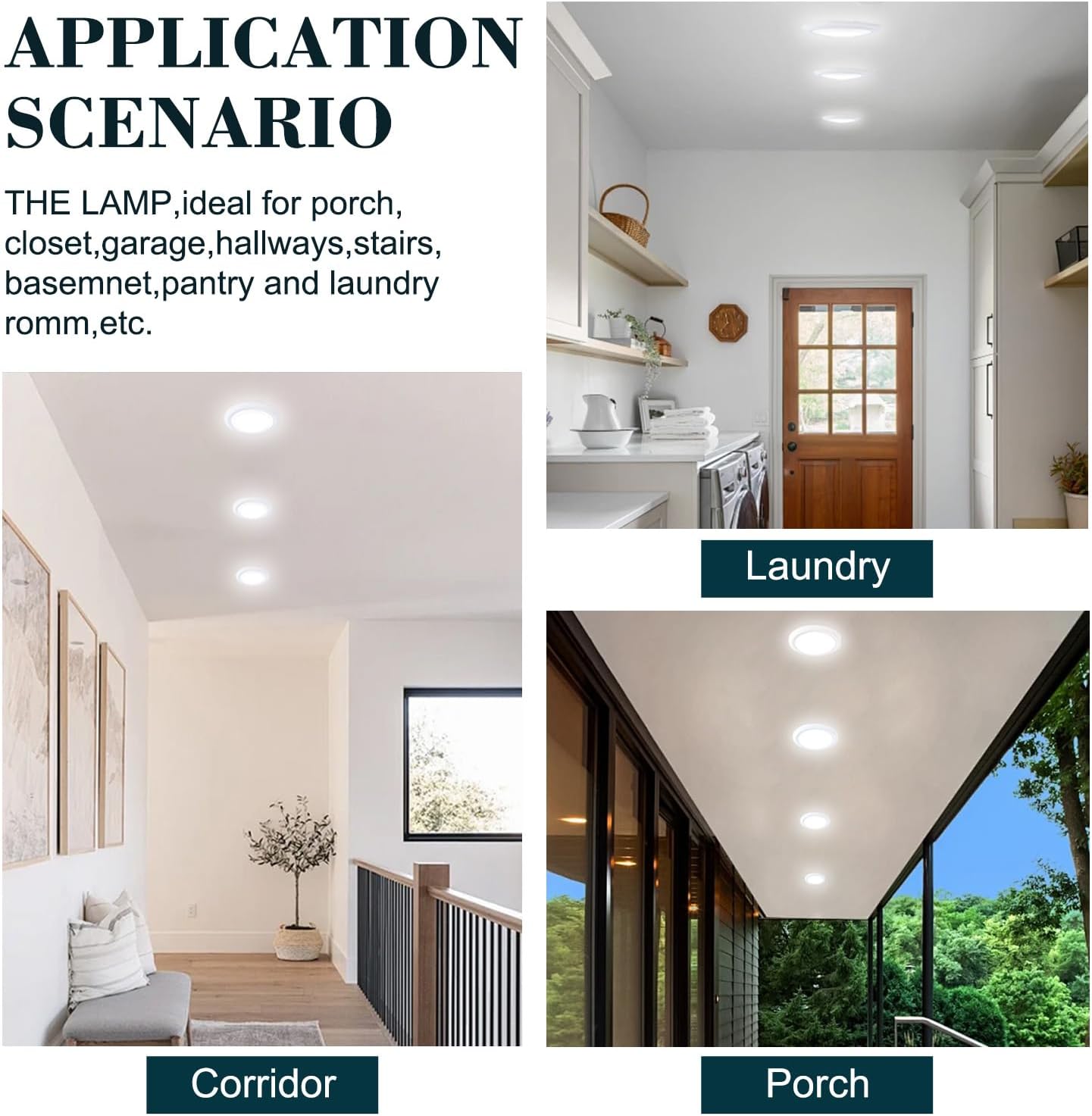 6 Inch LED Recessed Lights, 6-Pack, Low Profile Slim Surfact Mount Disk Light, 5CCT Dimmable, 15W 1200LM, CRI90+, Driverless Design, Triac Compatible, ETL Listed, White