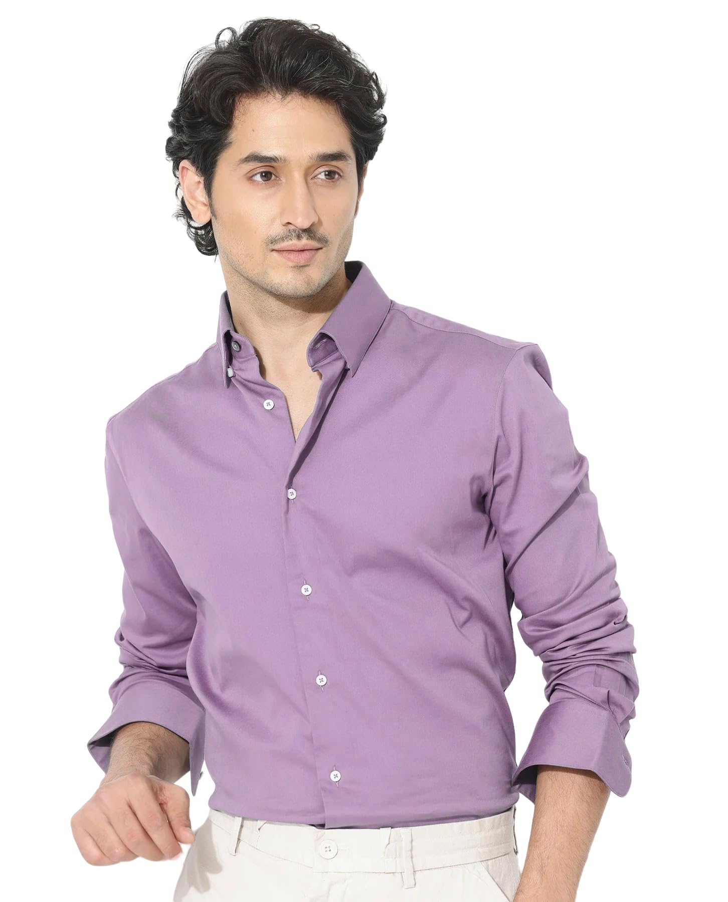 indoprimo Men's Plain Satin Casual Shirt for Men Full Sleeves-picture-11
