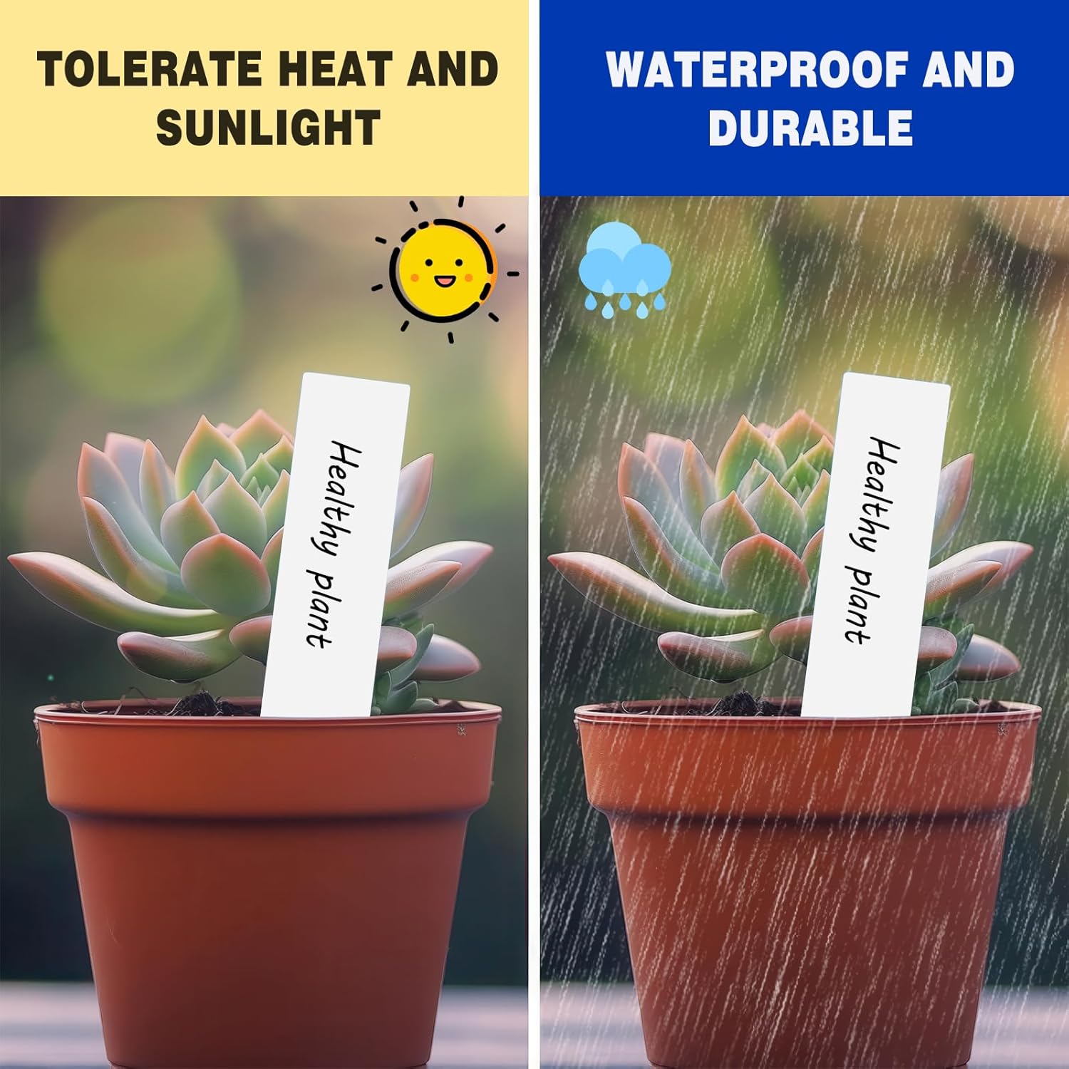 Plant Labels 200 Pcs Yuanling for Seeding Plastic Waterproof Plant Name Tags Garden Labels Marker Garden Pots Stakes for Outdoor Potted Plants Belt Permanent Marking Pen (White) - Image 4