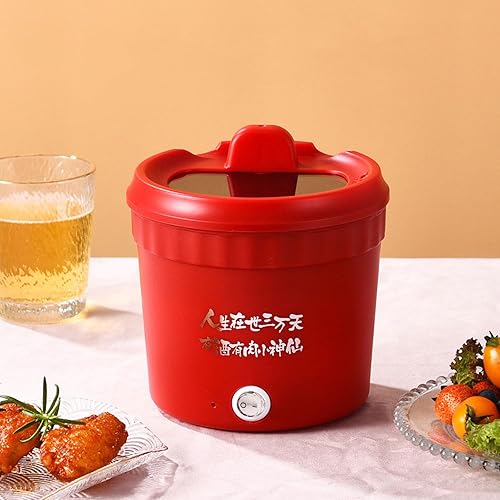 Olla caliente eléctrica, 1.2 L, antiadherente, mini cocina de ramen, olla eléctrica multifuncional para pasta, olla caliente, avena, fideos, bistec,