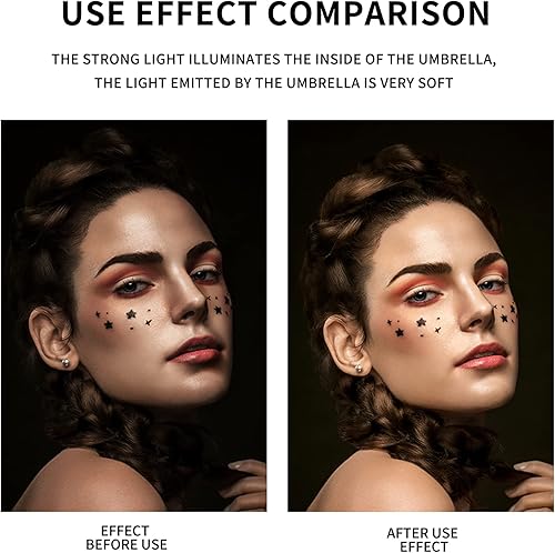 Miniatura 3 de Paquete de 2 kits de iluminación para paraguas de fotografía, paraguas reflector negro y plateado de 43 pulgadas para estudioexteriores accesorios