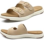 Womens Orthotic Slides Comfort Plantar Fasciitis Arch Support Slip on Flat Sandals Ladies Soft Cushion Fashion Yoga Mat Slippers With Adjustable Straps