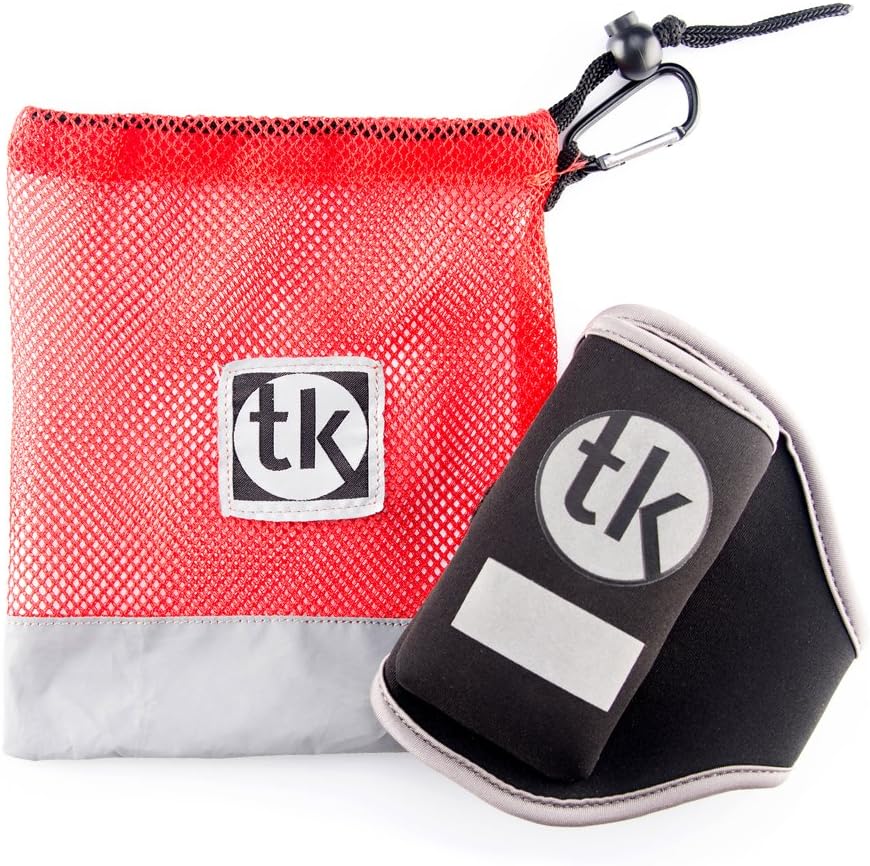 Microphone vertical ARM carrier adjustable sweat absorbent Neoprene ARM band mic belt TK with FREE BONUS mesh carry bag, perfect for fitness/spin/yoga/pilates teachers