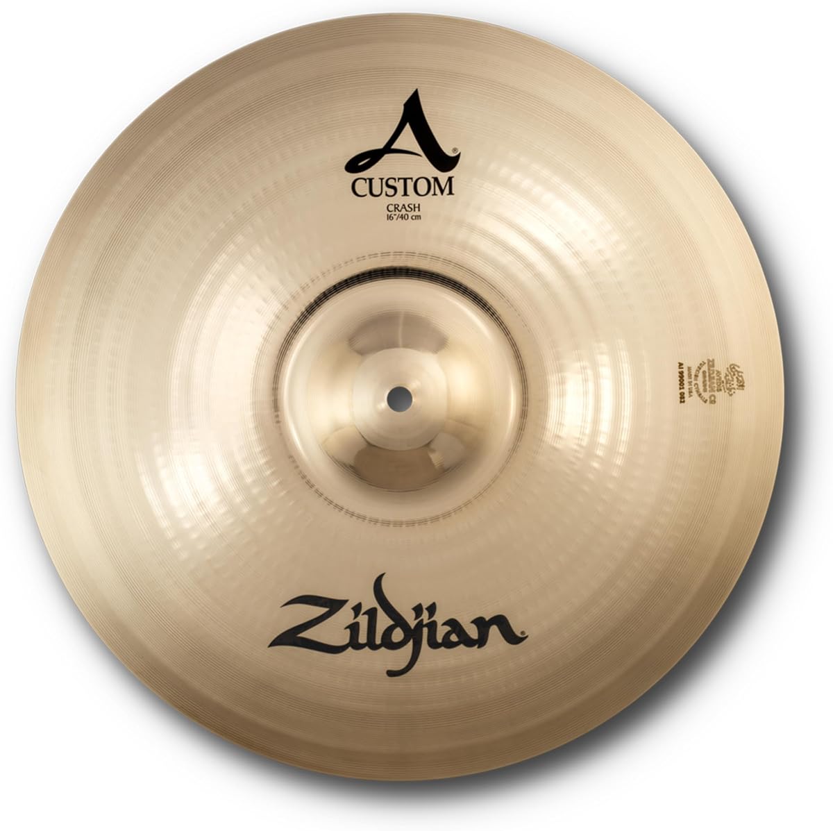 Zildjian A20514 16" A Custom Crash Cymbal | Voz de acento explosivo, respuesta de llenado rápida, corta la mezcla, construido para kits completos de batería