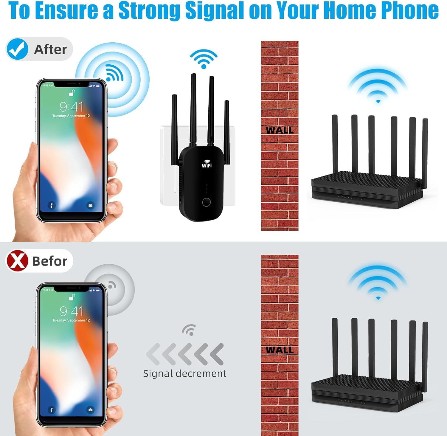 Home Depot Wifi Repeater 1200mbps WiFi Extender Booster, 1200Mbps