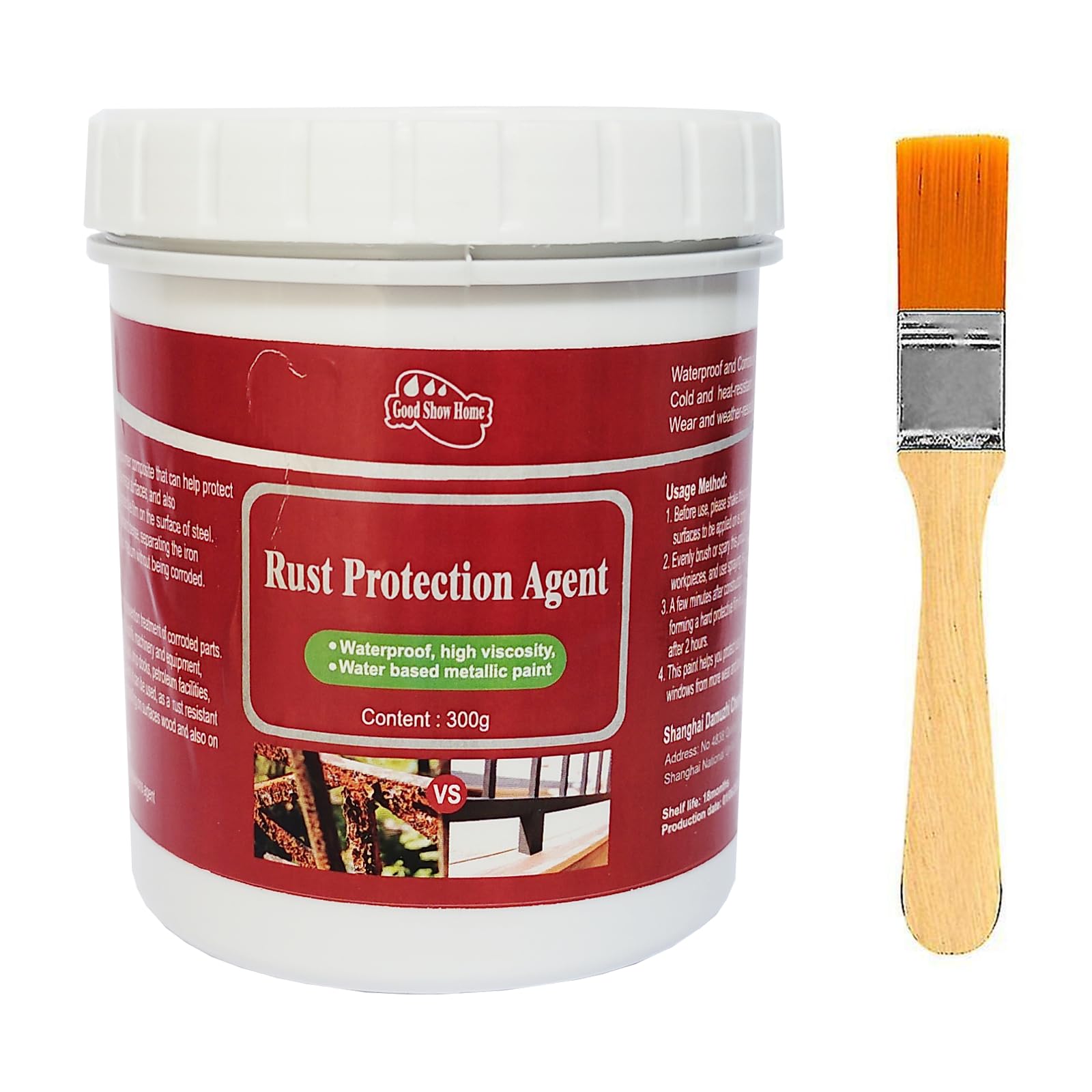 Newvent Rust Remover Agent With Brush | Rust Stopper paint Water-Based Metallic Paint (pack Of 1)