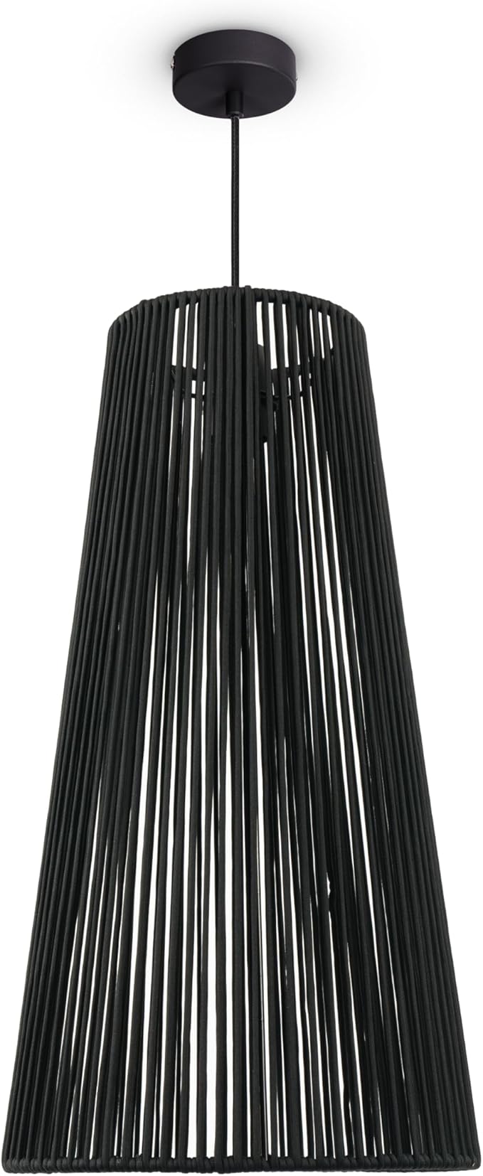 Paco Home Paco Home LED Hanglamp Woonkamer Hanglamp Eetkamer Keuken Deco Vintage Rieten Look Boho Natuur E27, Soort lamp:Hanglamp, Kleur:Schwarz 7