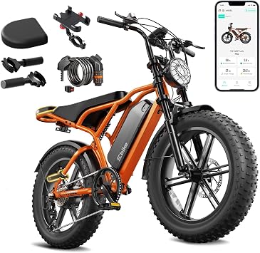 TST Electric Bike for Adults, 48V 15Ah Battery for Urban Cycling, Orange | 1500W Peak Motor, Dual Suspension ,7-speed Gears, 3 Working Modes, Suitable for Commuters and Beginner Cyclists, Powerful