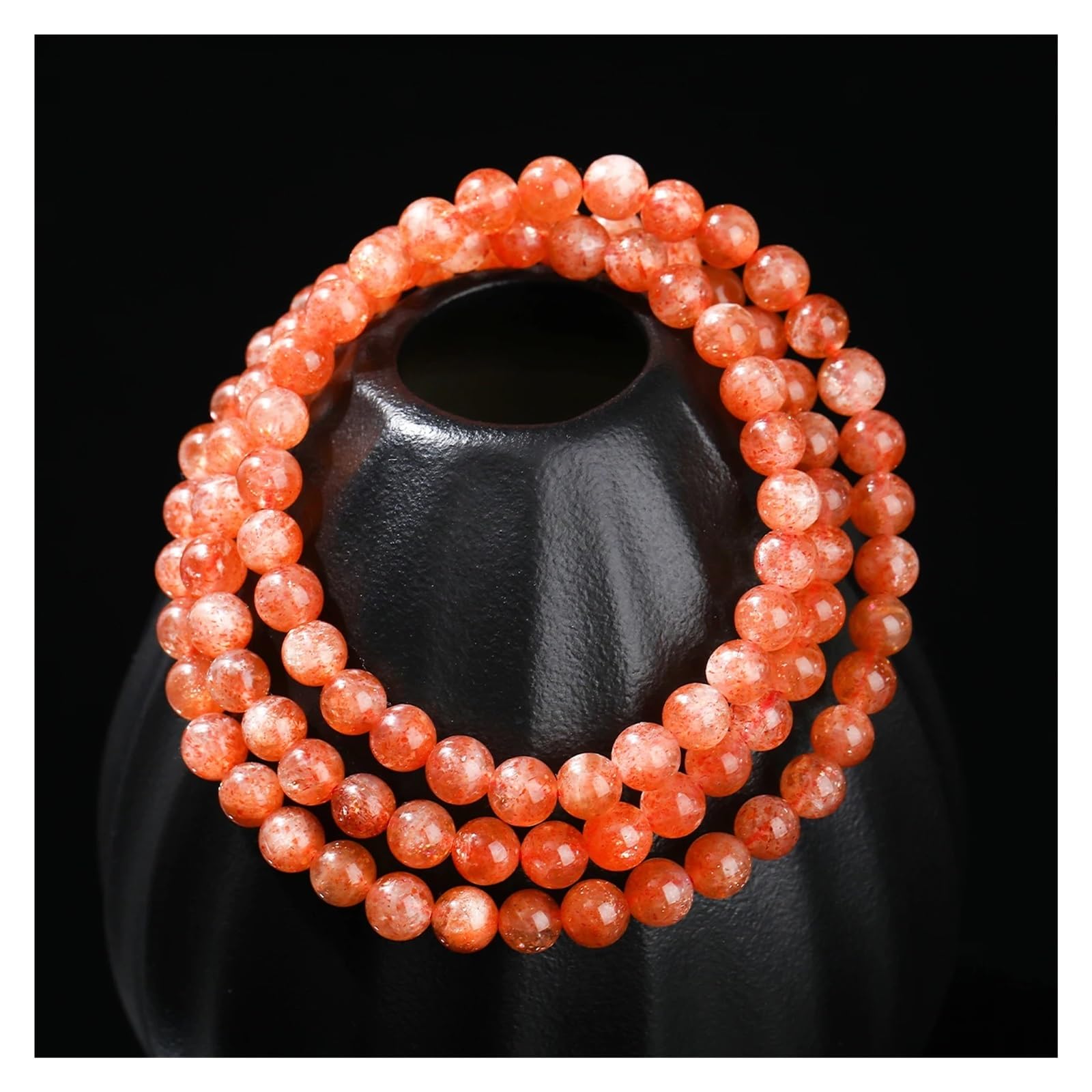 Braccialetto da donna con ciondolo multistrato dorato naturale, con pietre preziose, fatto a mano, elastico