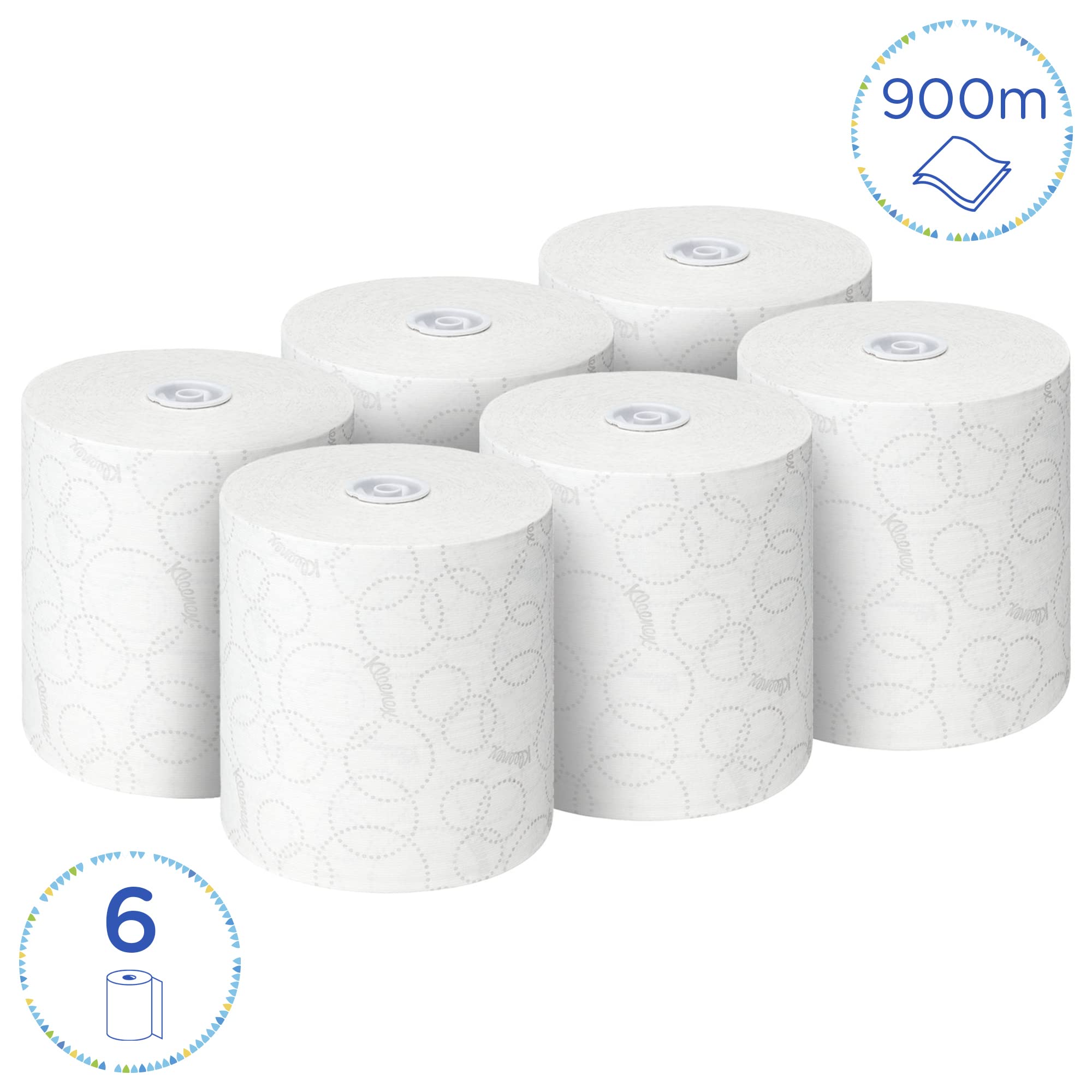 Kleenex® Ultra Essuie-Mains Roulés 6780 – Papier à 2 Épaisseurs, Airflex™, Gaufré, Recyclé – 6 Rouleaux x 150 m (600 Feuilles Total)