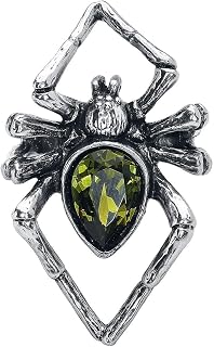 Alchemy Gothic Monsterous Polished Giant Spider Emerald Venom Ring with Green Crystal - Size L/6