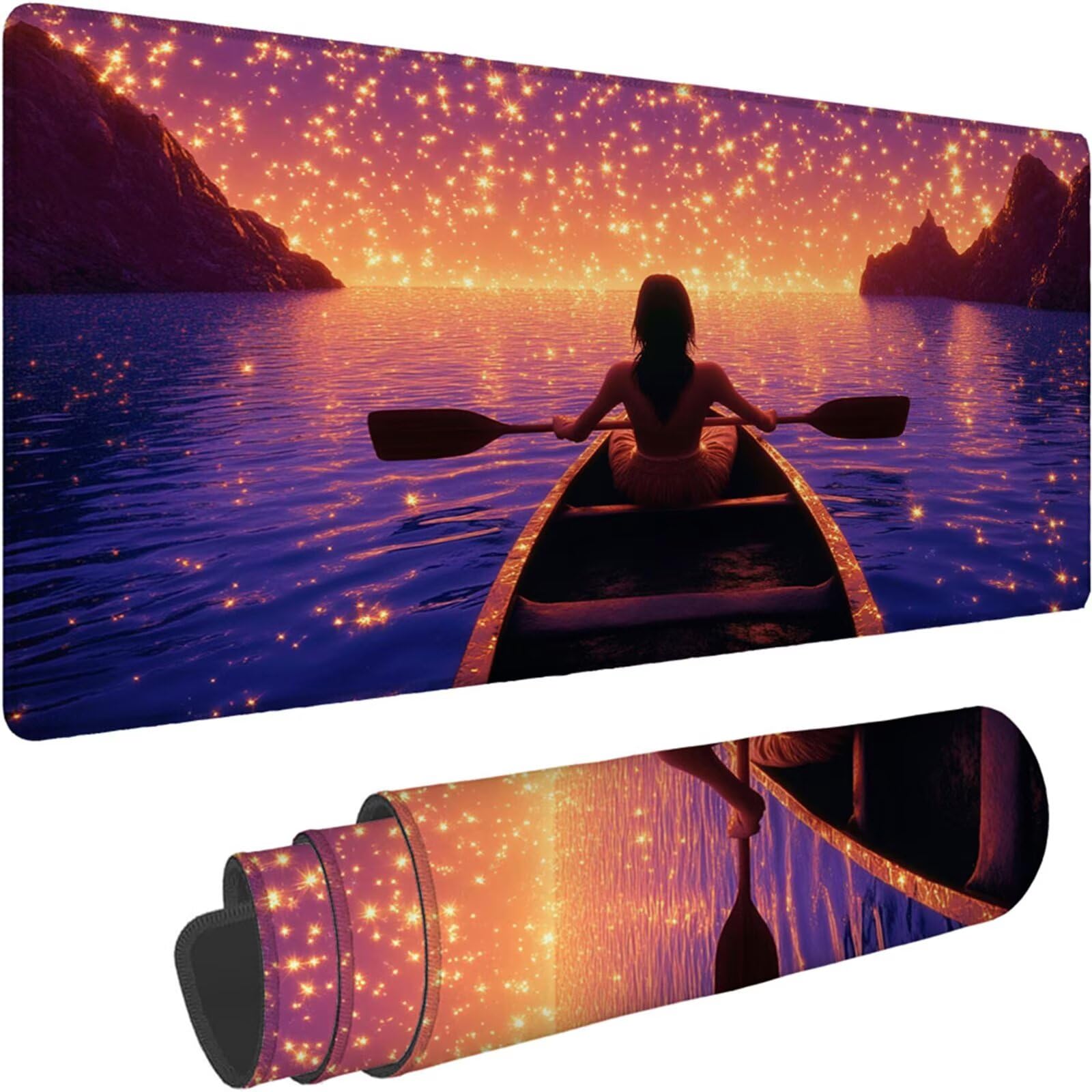 Gamingowa podkładka pod mysz 1200 x 600 x 3 mm, XXL, wodoszczelna, odporna na ścieranie, z przyszytymi krawędziami, podkładka na biurko, poprawia prędkość i precyzję, do komputera, laptopa, komputera