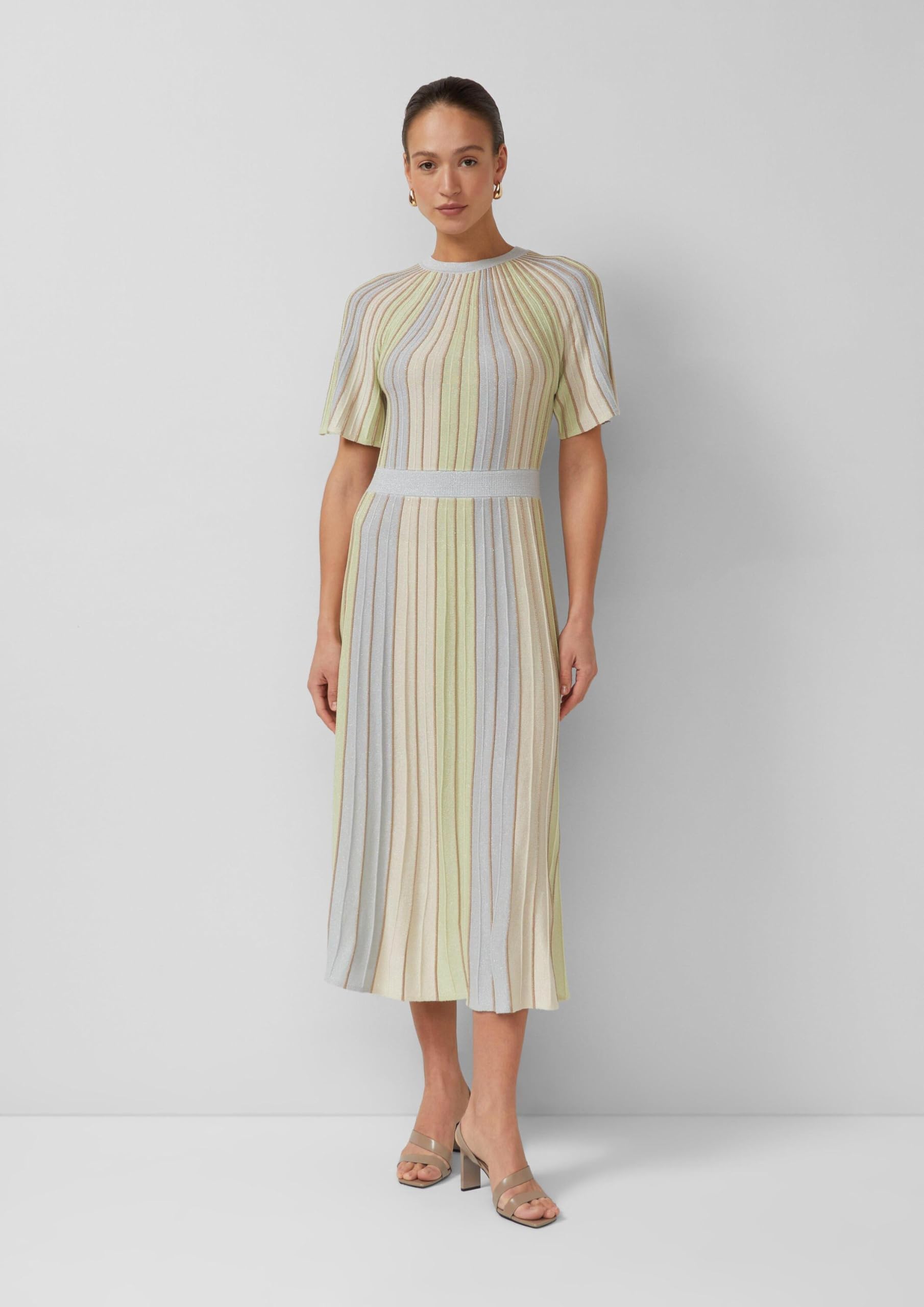 s.Oliver Multicolor-Strickkleid mit Metallic-Garn und Flügelärmeln