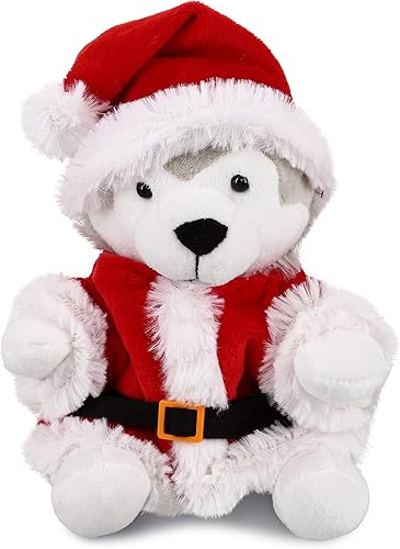 Miniatura 1 de DolliBu Peluche de lobo de Papá Noel, súper suave, disfraz de animal salvaje con traje de Papá Noel rojo, lindo regalo de vida silvestre, vacaciones