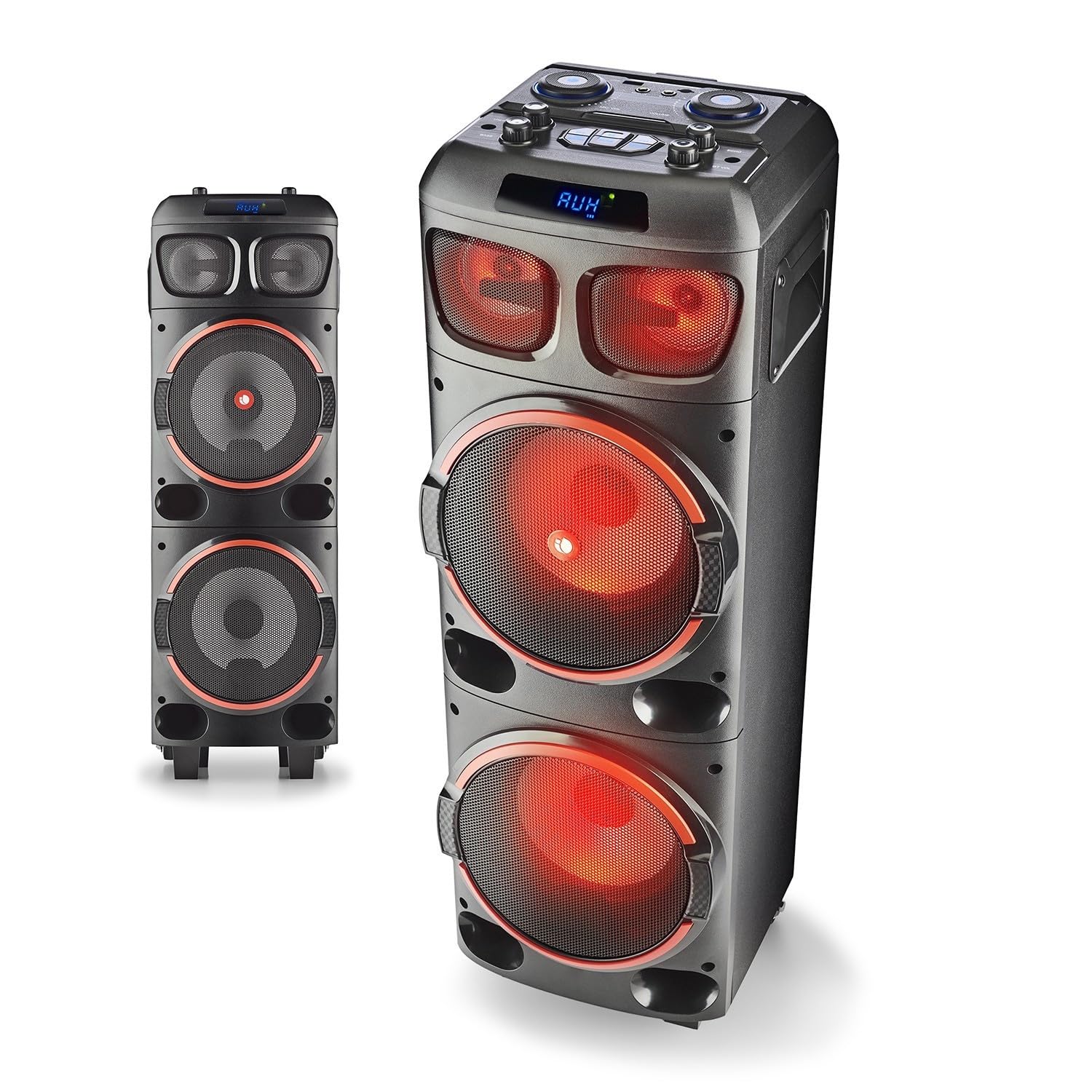 Haut-Parleur Portable Sono 300W NGS WILDDUB1 Stéréo Bluetooth et True Wireless, Double Sub 8" (Micro SD/USB/AUX in/),