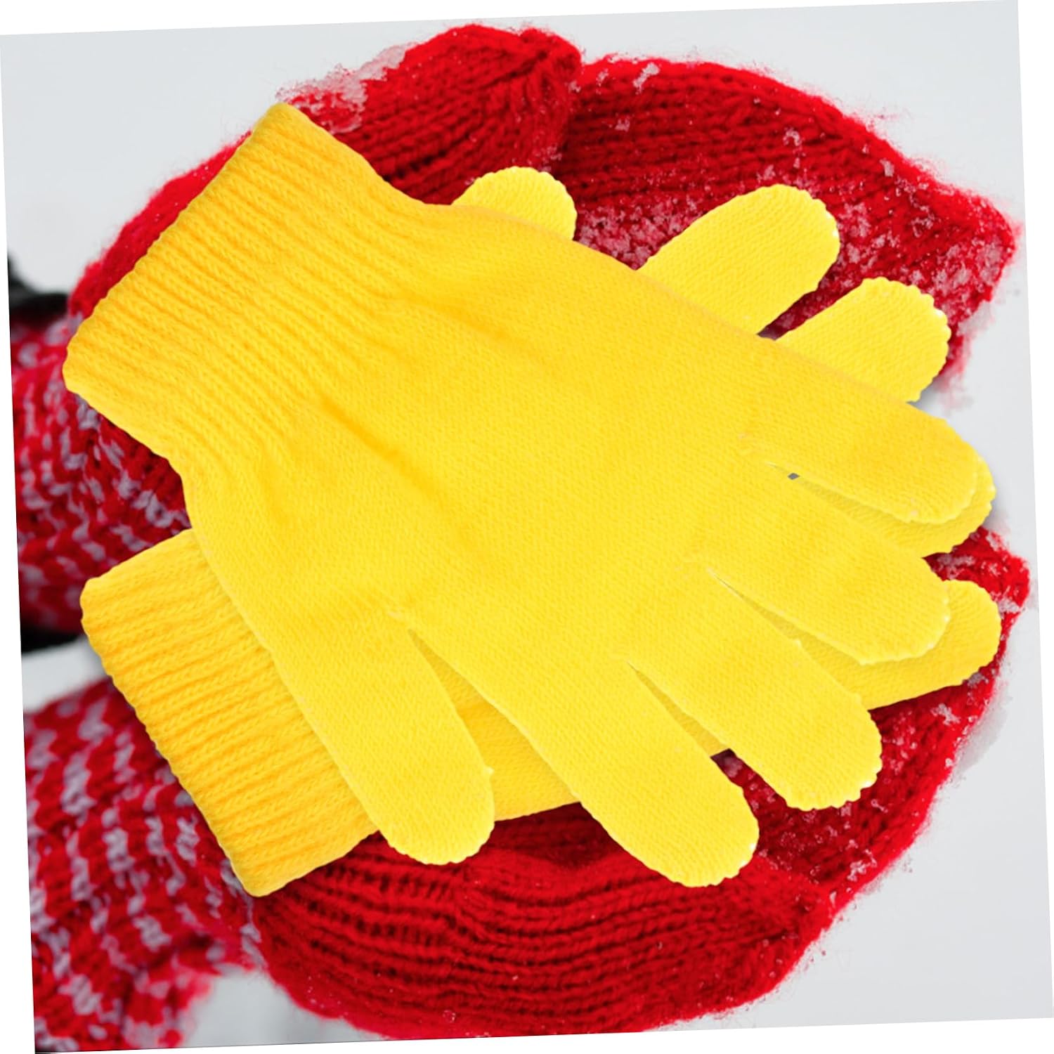 6pairs Warm Mittens for Boys and Girls Thickened Cold Finger Gloves Fleece-lined Hand for Outdoor Sports for Ages