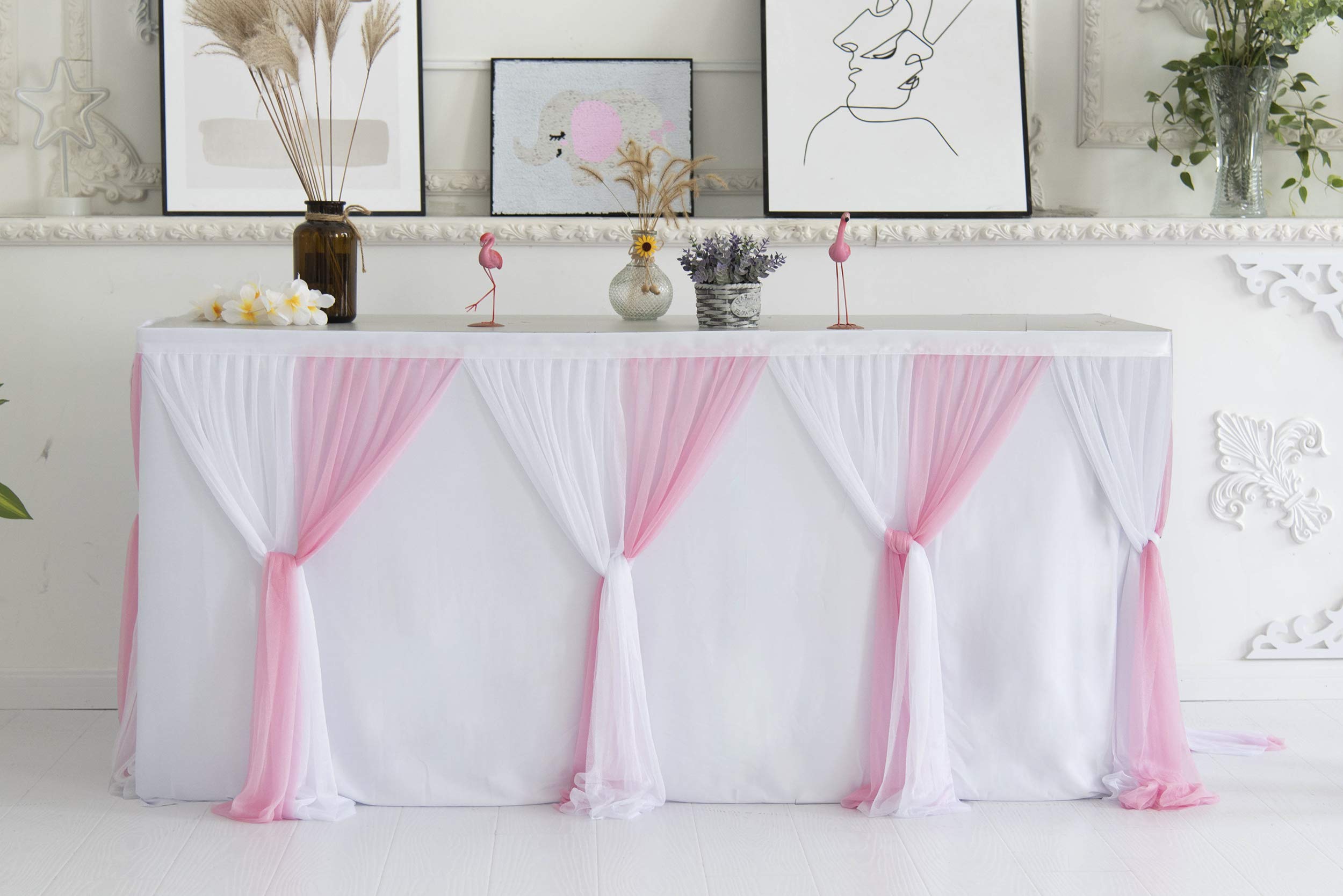 12 Stück Mini Tutu-Tischröcke Aus Tüll – Dekoration Für Weinflaschen, Kuchen & Babyparty In Rosa/lila