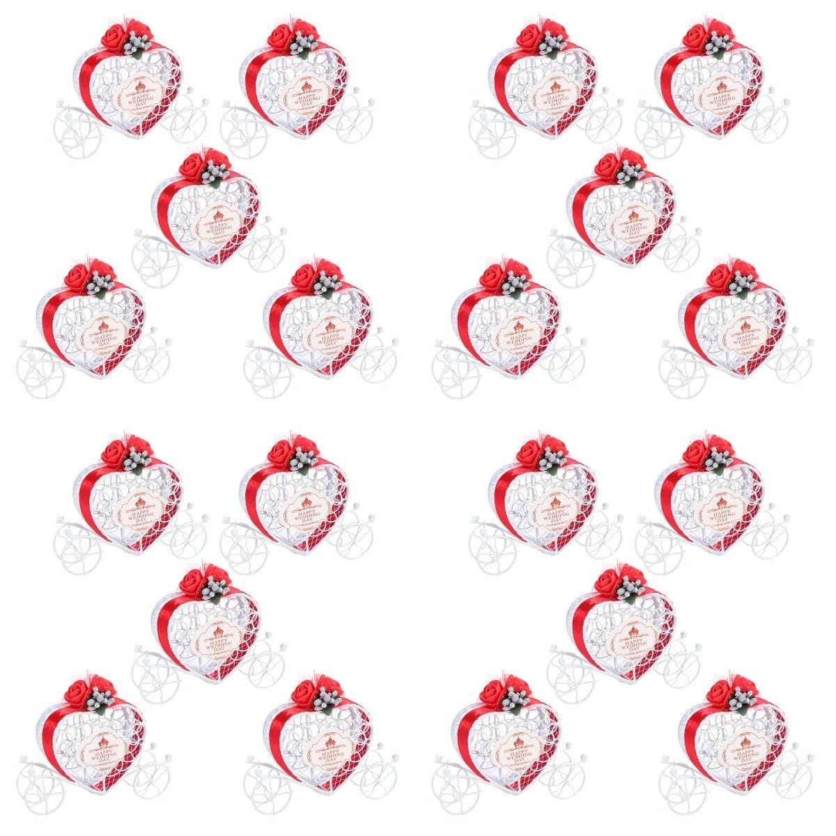 SEWACC 20 Piezas Cajas De Cajas Claras De Dulces Favores De Fiesta De Palomitas De Maíz De Dulces En Forma De Corazón Pequeño Contenedor De Dulces Rojo