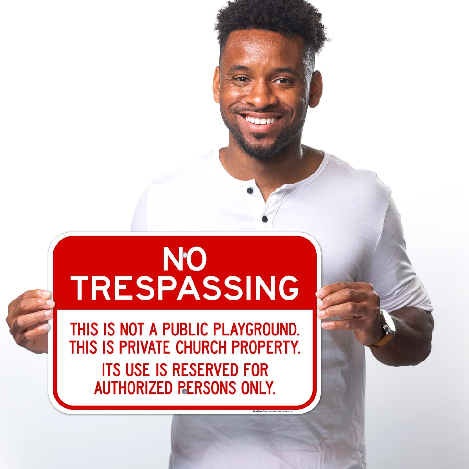 This is Not A Public Playground This is A Private Church Property Its Use Sign, 12x18 Inches, Rust Free .063 Aluminum, Fade Resistant, Made in USA