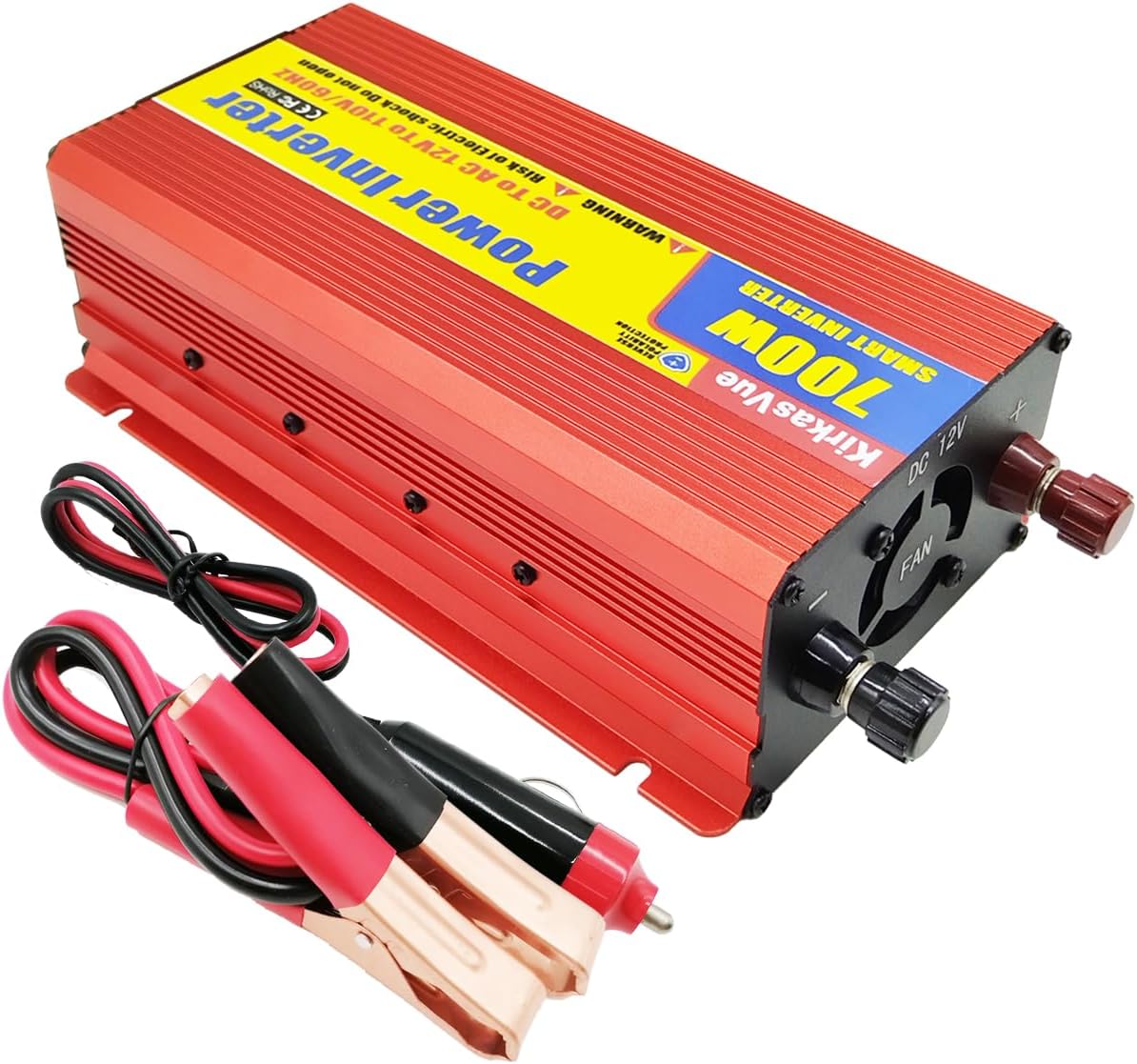 700W Power Inverter DC 12V to 110V/120V AC Car Converter with 1AC Outlet & 1 USB Port, AC Outlet for Laptop/TV, USB for Phone iPad, for Car RV Truck Camping Emergency Home Use