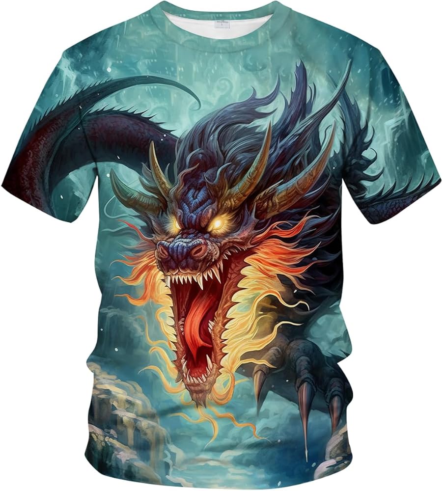 Mythology Chinese Dragon T-Shirt Funny Anime Graphic Tee Shirt